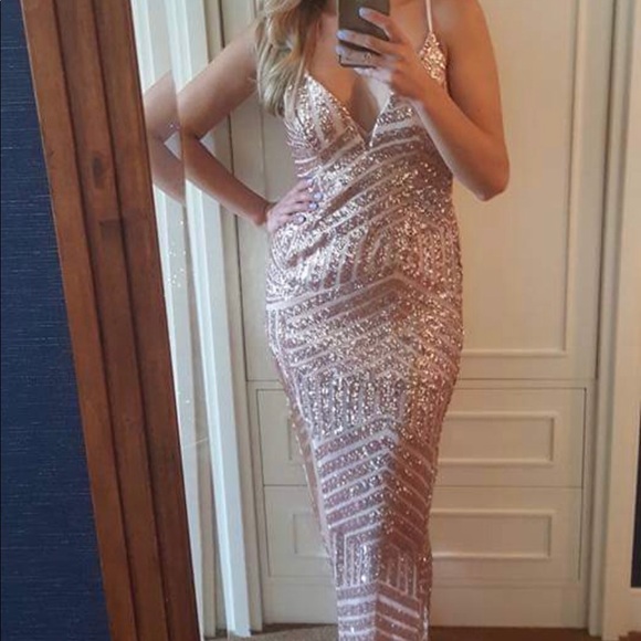 Rose Gold sequence MAXY dress - Picture 5 of 6